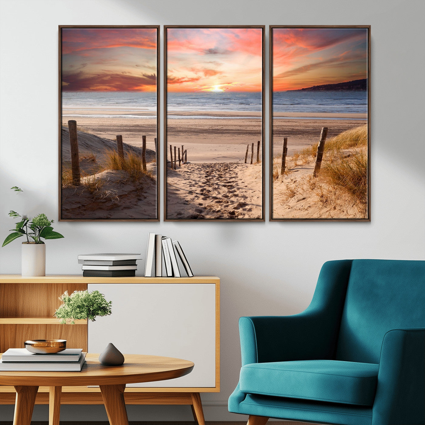 78111-MGV-CV-36X24-Sunset Pathway Wall Art – Panoramic Coastal Canvas Print, Tranquil Beach Decor for Living Room, Office or Bedroom