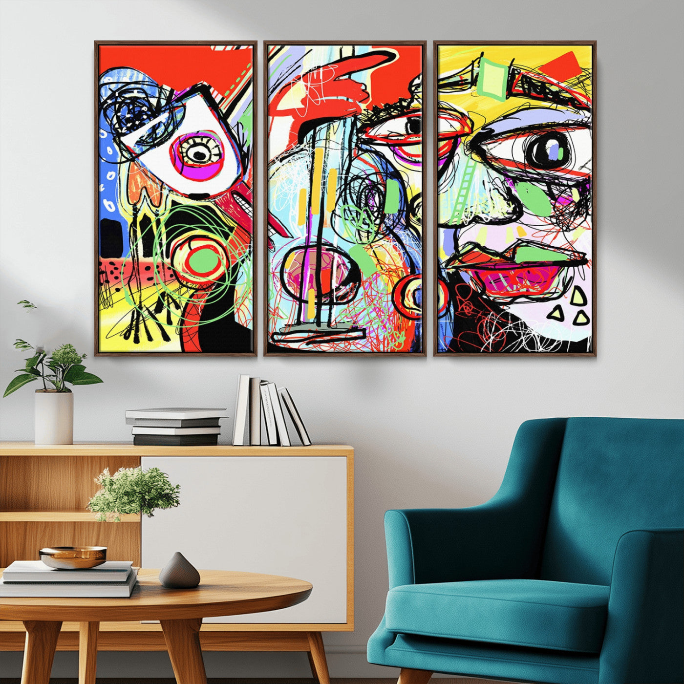37796-MGV-CV-36X24-Picasso Style Wall Art Canvas Print, Framed Picasso Art Picture Print, Picasso Cubism Perfect Modern Abstract Decor Artwork