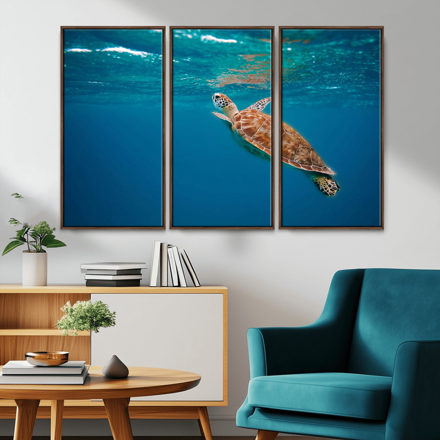91440-MGV-CV-36X24-Sea Turtle Wall Art – Ocean Turtle Canvas Print, Underwater Marine Life Decor for Living Room, Office, Beach House or Bathroom