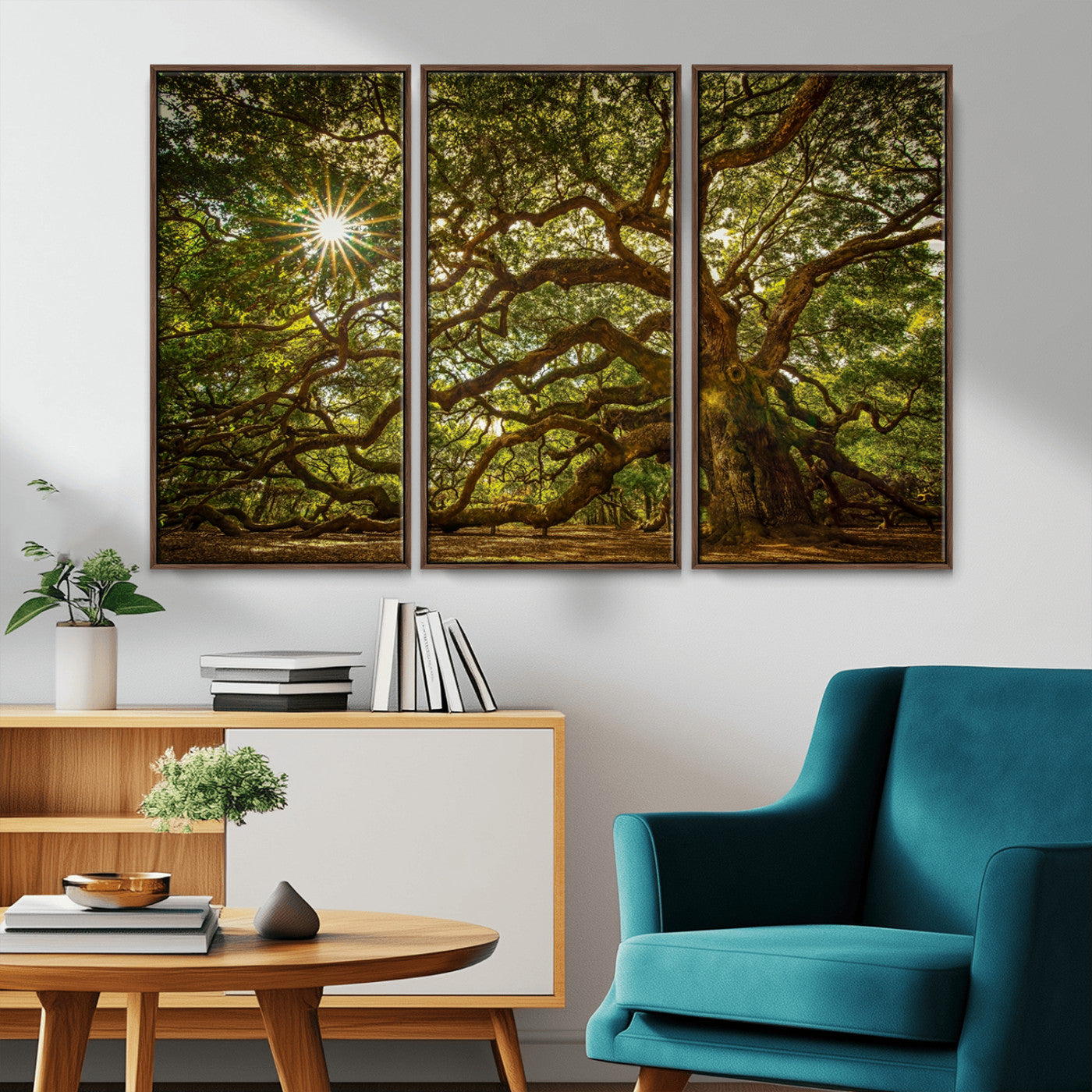 57983-MGV-CV-36X24-Angel Oak Tree Wall Art Canvas Print, Framed Oak Tree Art Picture Print, Angel Oak Perfect Rustic Nature Decor Artwork