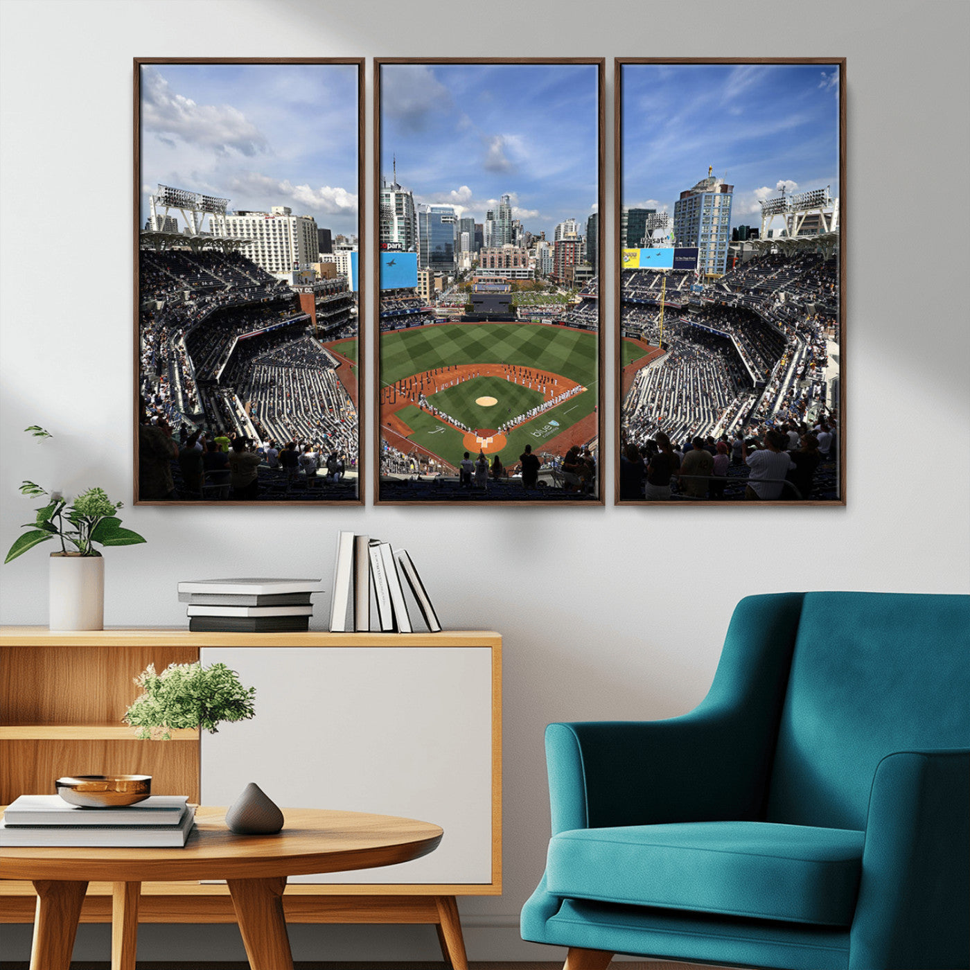 87122-MGV-CV-36X24-Petco Park Field Wall Art Canvas Print, Framed San Diego Stadium Art Picture Print, Petco Park Stadium Perfect Sport Room Decor