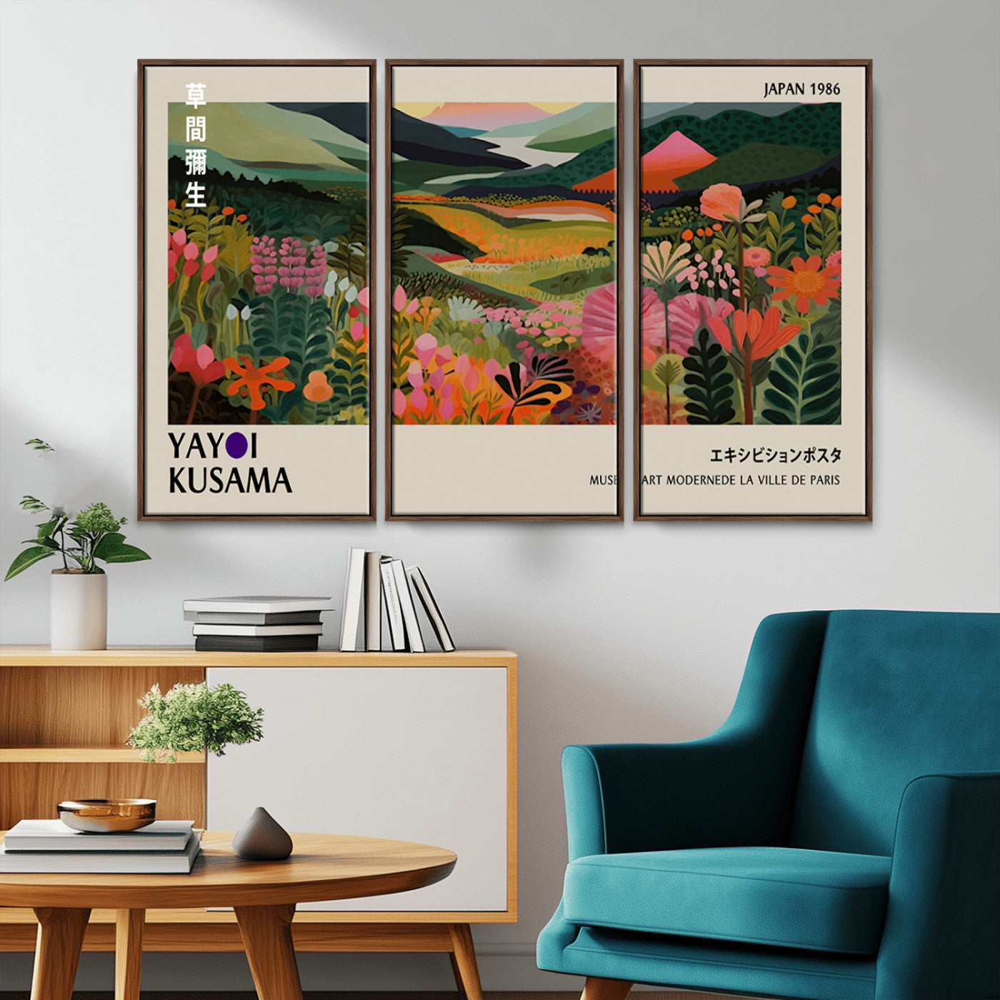 75719-MGV-CV-36X24-Botanical Mountain Valley Wall Art – Panoramic Nature Canvas Print, Vibrant Floral Field Artwork for Living Room, Bedroom, Office,