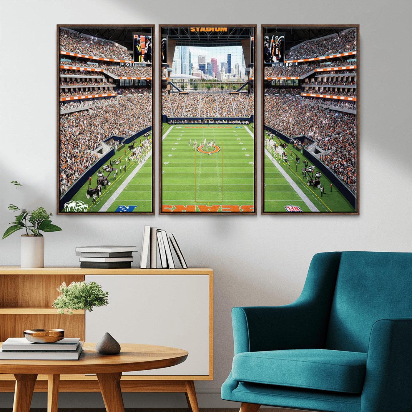 76935553-MGV-CV-36X24-Football Stadium Wall Art – Panoramic Game Day Canvas Print, Sports Decor for Man Cave, Office, Bar, or Living Room