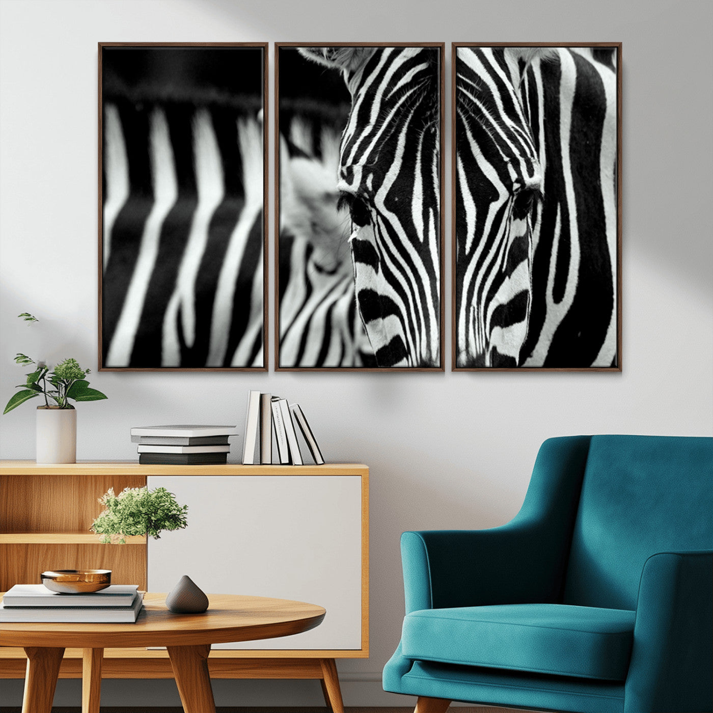 43631-MGV-CV-36X24-Black and White Zebra Wall Art – Modern Animal Print Canvas Artwork for Living Room, Bedroom, or Office Decor