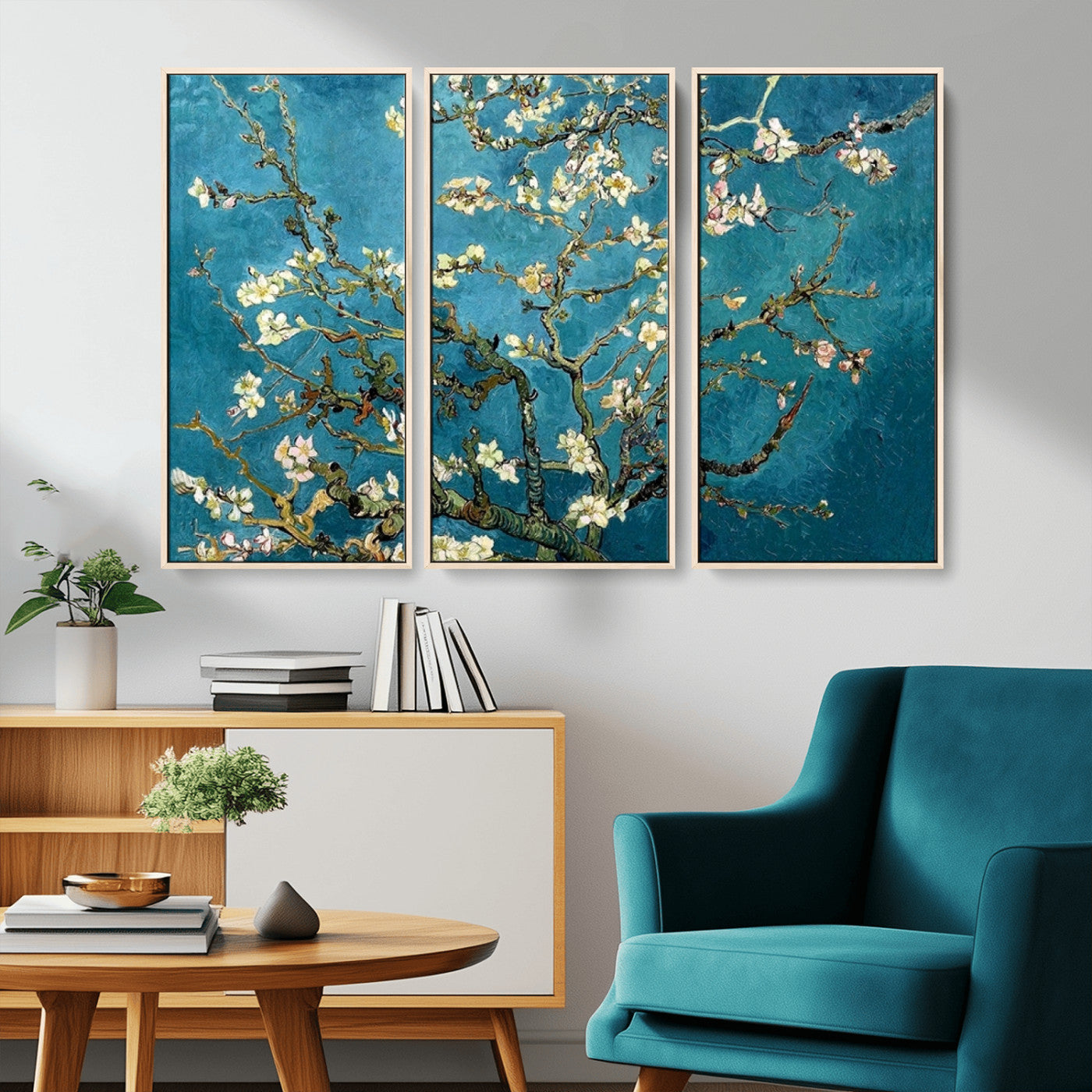 91714-MGV-CV-36X24-Almond Blossoms Wall Art – Handcrafted Van Gogh Inspired Floral Canvas Print, Beautiful Nature Decor for Living Room, Bedroom, or