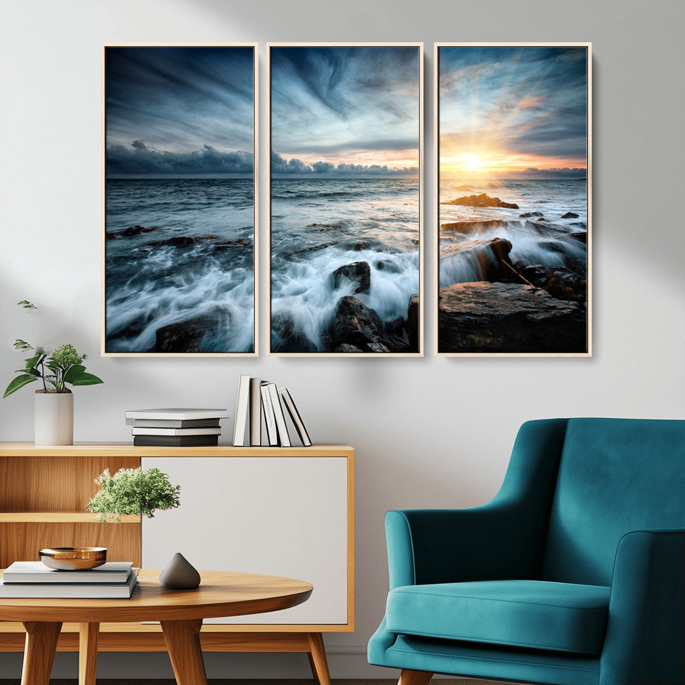 33428-MGV-CV-36X24-Ocean Sunrise Wall Art – Serene Seascape Canvas Print, Coastal Home or Office Decor, Perfect for Living Room, Bedroom, or Study