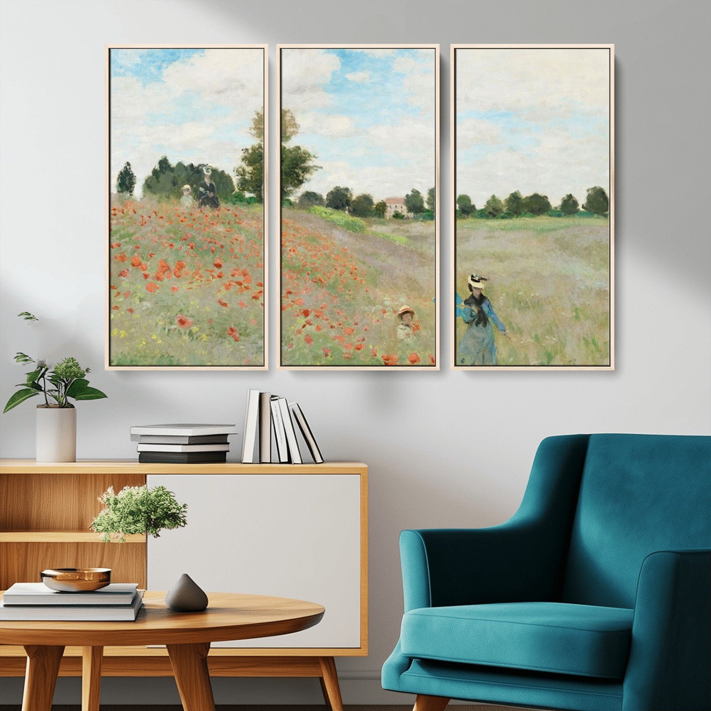 74890-MGV-CV-36X24-Monet Poppy Field Wall Art – Impressionist Landscape Canvas Print, Classic French Artwork for Living Room, Bedroom or Office Decor