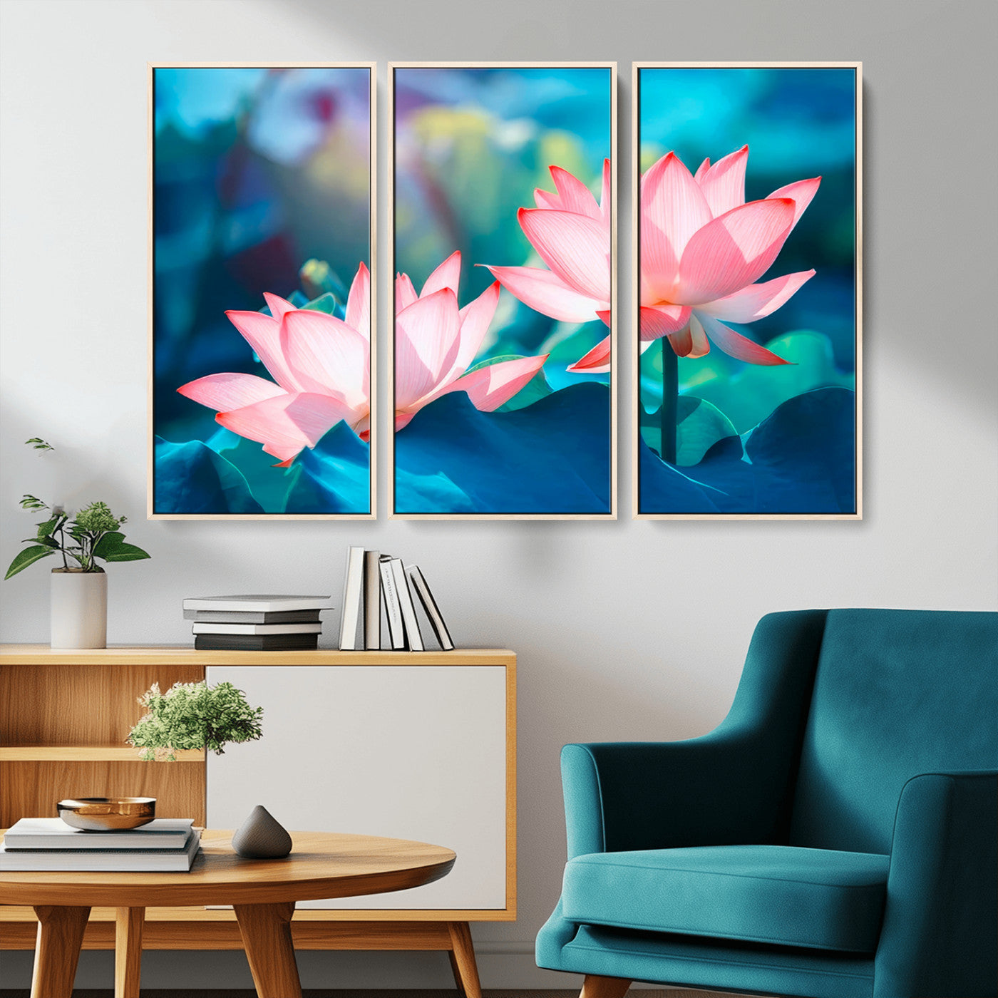 32559-MGV-CV-36X24-Lotus Flower Wall Art – Pink Water Lily Canvas Print, Tranquil Nature Decor for Living Room, Bedroom or Meditation Space