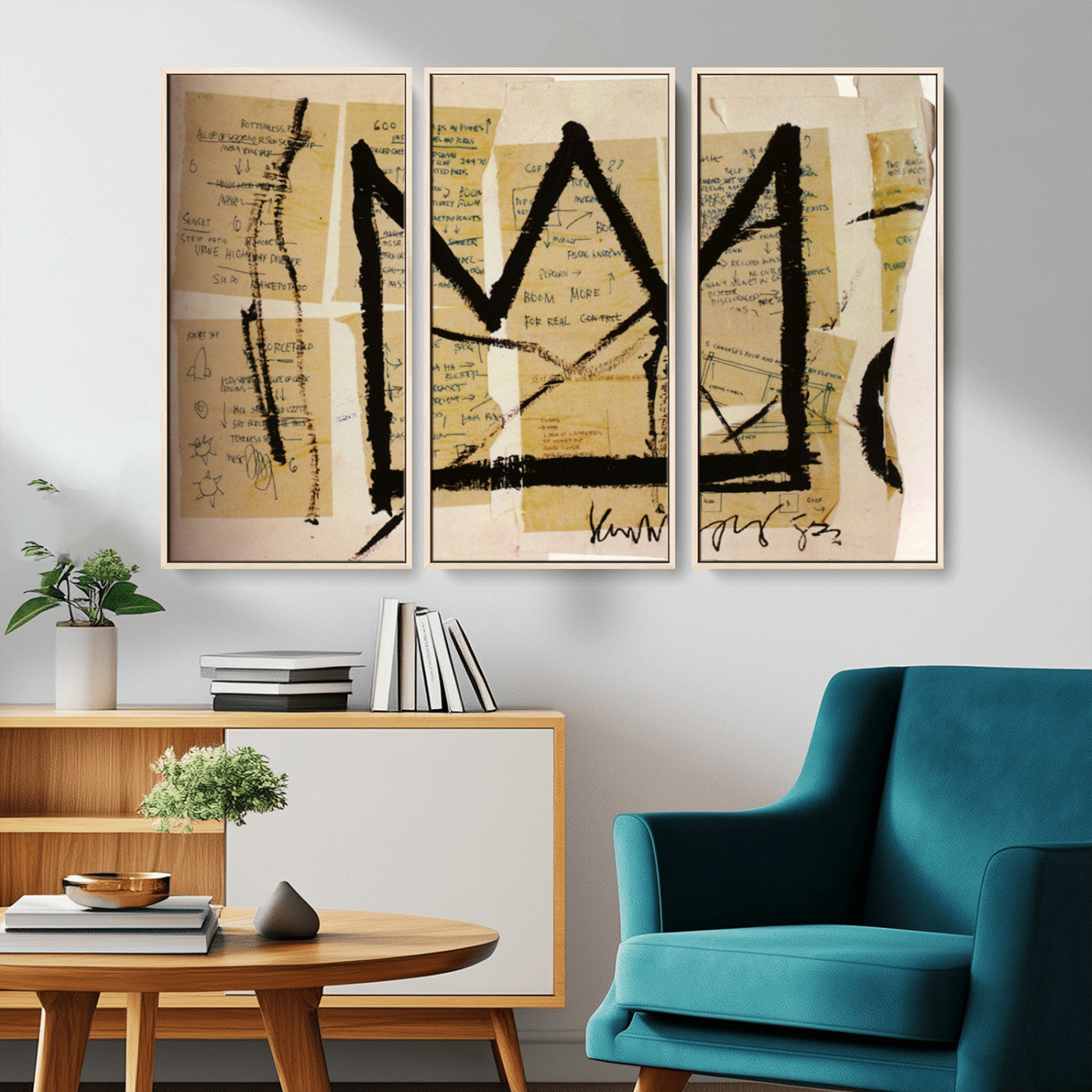 37215-MGV-CV-36X24-Abstract Crown Wall Art – Urban Graffiti Style Canvas Print Modern Street Art Design, Bold Contemporary Decor for Living Room,