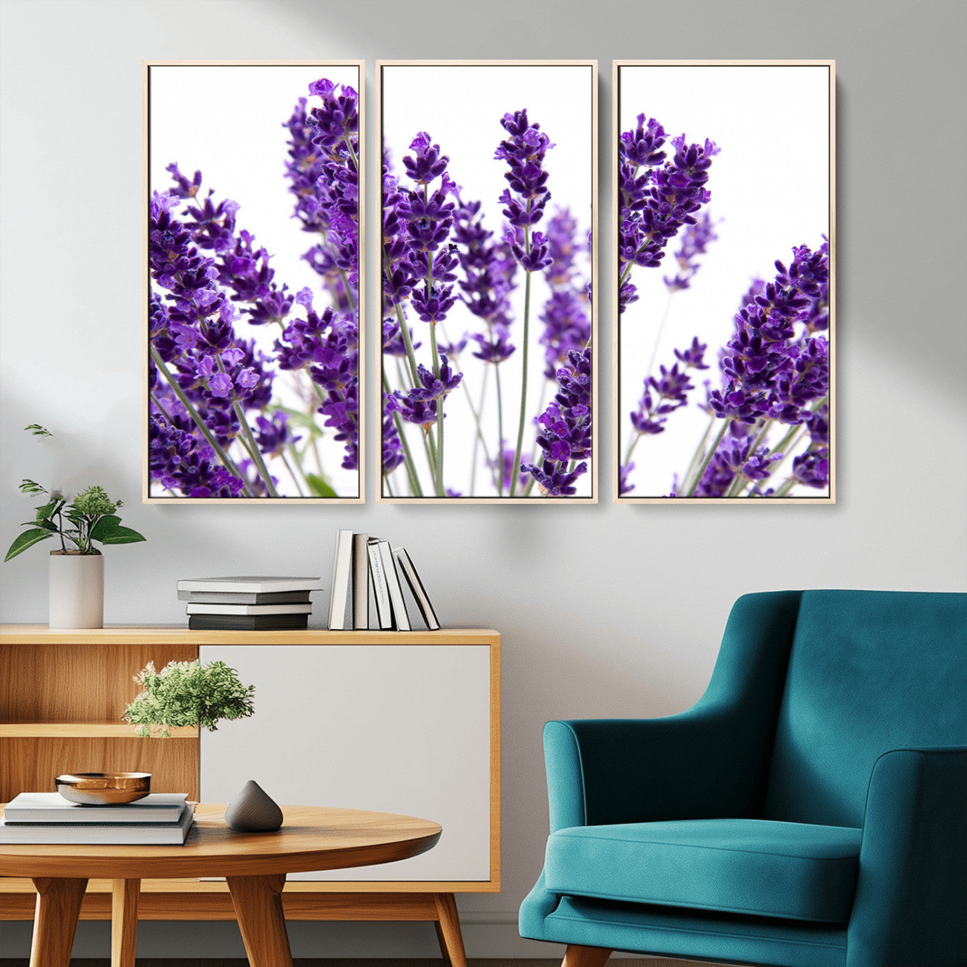 84456-MGV-CV-36X24-Lavender Wall Art – Botanical Canvas Print Featuring Purple Floral Stems, Fresh Nature Inspired Artwork for Living Room, Bedroom,