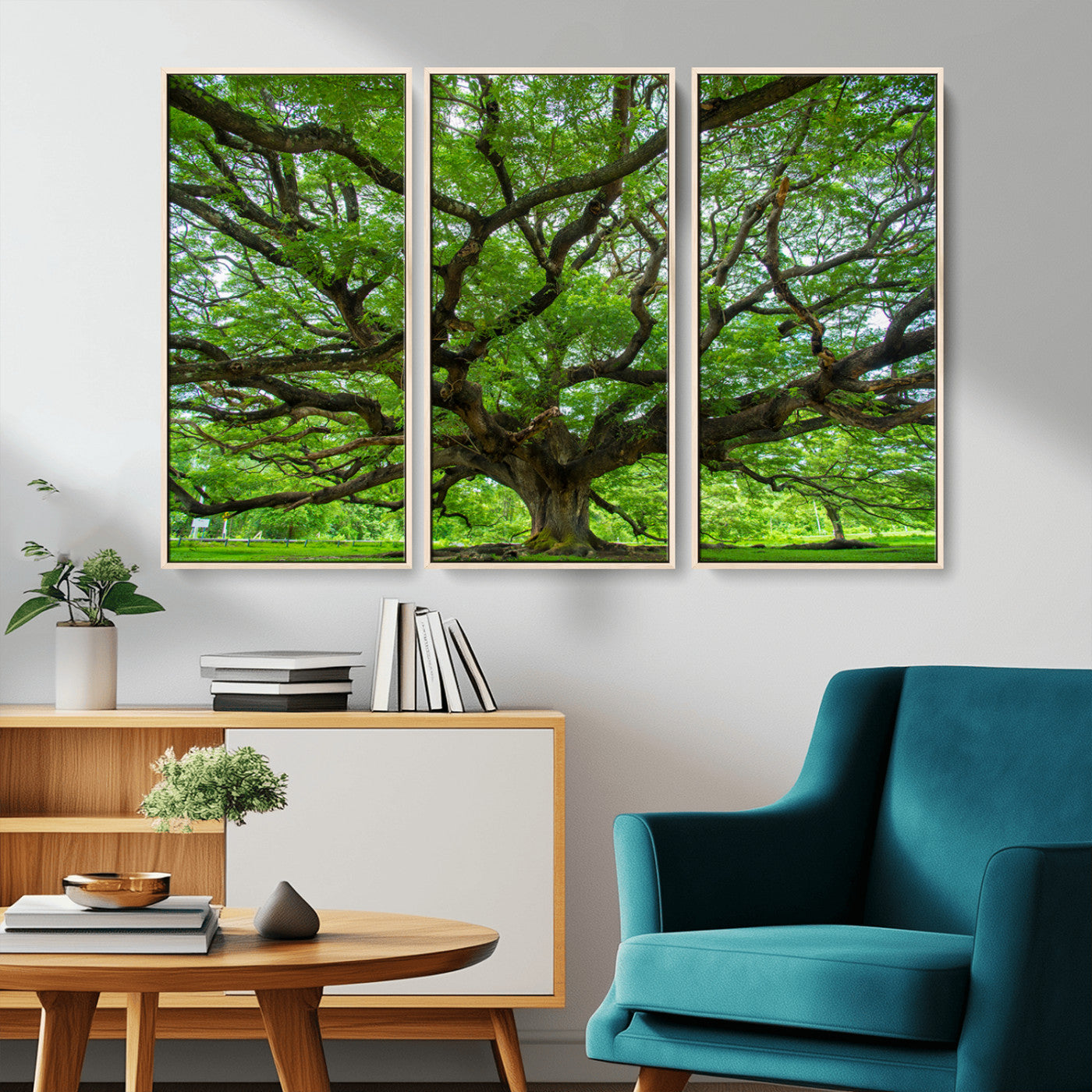 49375306-MGV-CV-36X24-Ancient Tree Wall Art Canvas Print, Framed Sprawling Branches Art Picture Print, Gnarling Tree Perfect Earthy Natural Decor