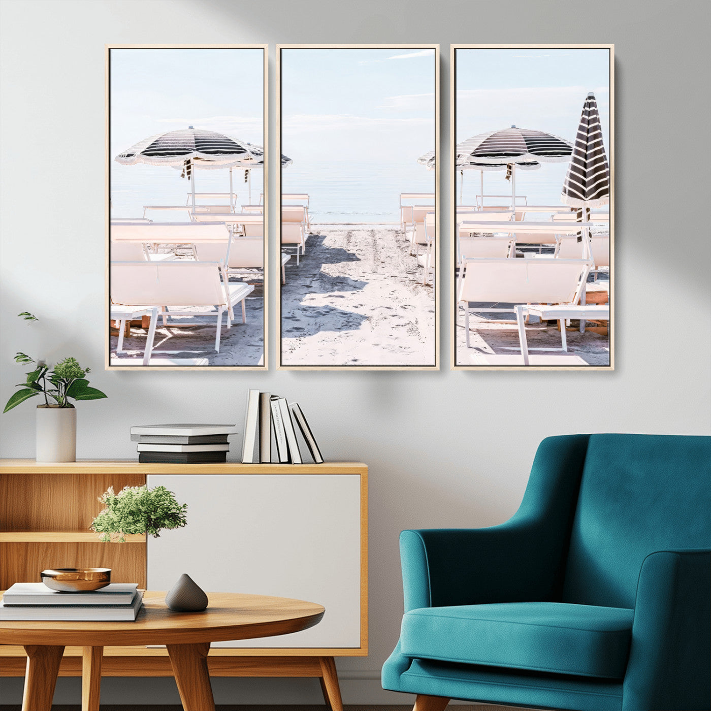 67623952-MGV-CV-36X24-Minimalist Beach Wall Art Canvas Print, Framed Pastel Sand Art Picture Print, Beach Aesthetic Perfect Coastal Minimalist Decor