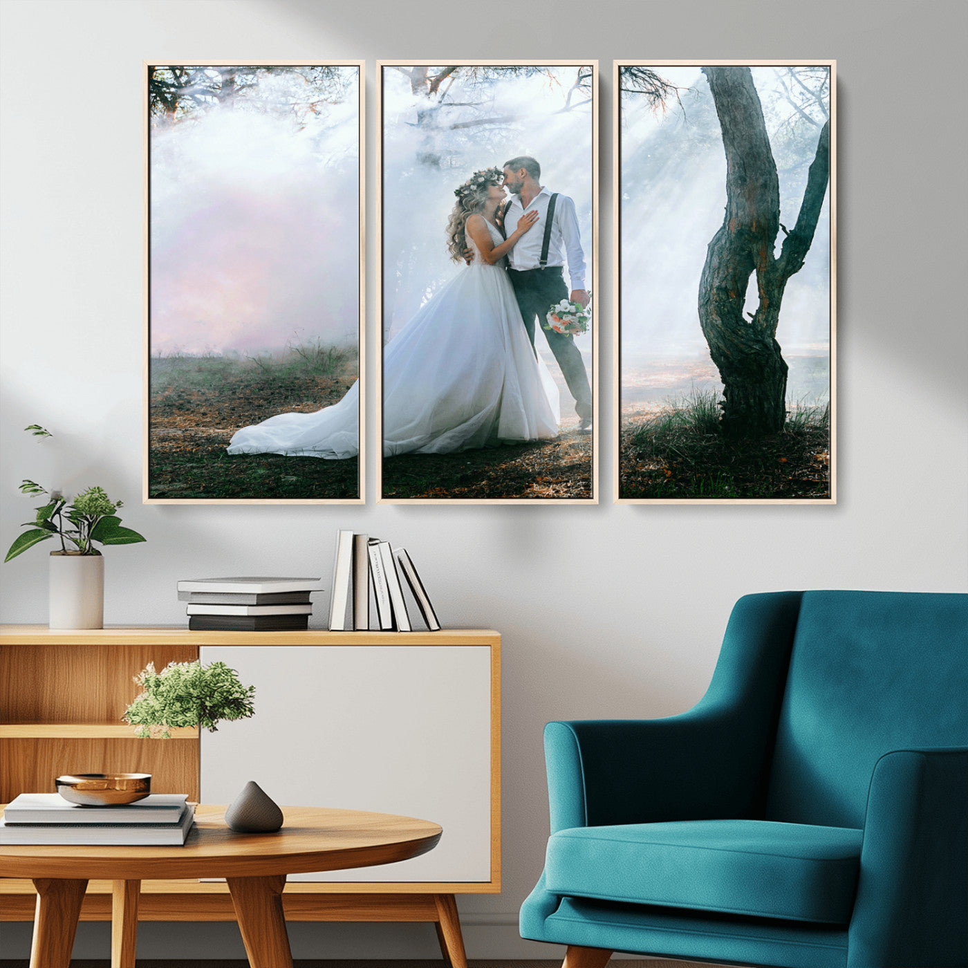 CSTM913-MGV-CV-36X24-Framed Wedding Canvas Print - Custom Wall Art Keepsake for Couples, Elegant Home Decoration Gift, Create Your Own Photo Canvas