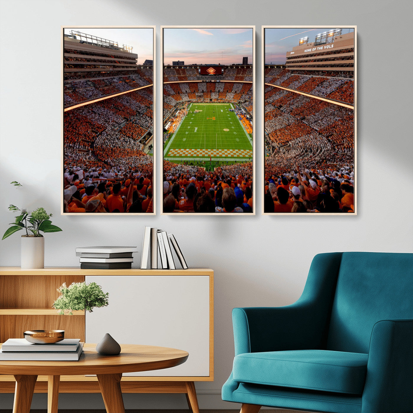 37160229-MGV-CV-36X24-Tennessee Volunteers Wall Art – Neyland Stadium Sunset Checkerboard Game Canvas Print, Vols Football Panorama Sports Decor