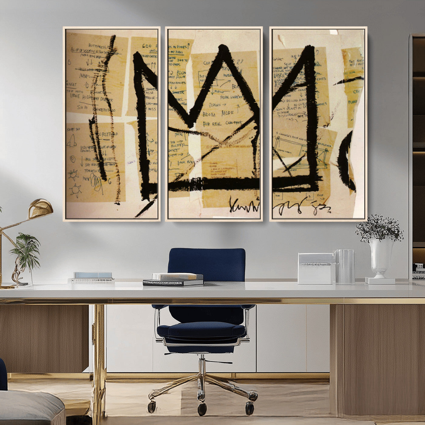 37215-MGV-CV-36X24-Abstract Crown Wall Art – Urban Graffiti Style Canvas Print Modern Street Art Design, Bold Contemporary Decor for Living Room,