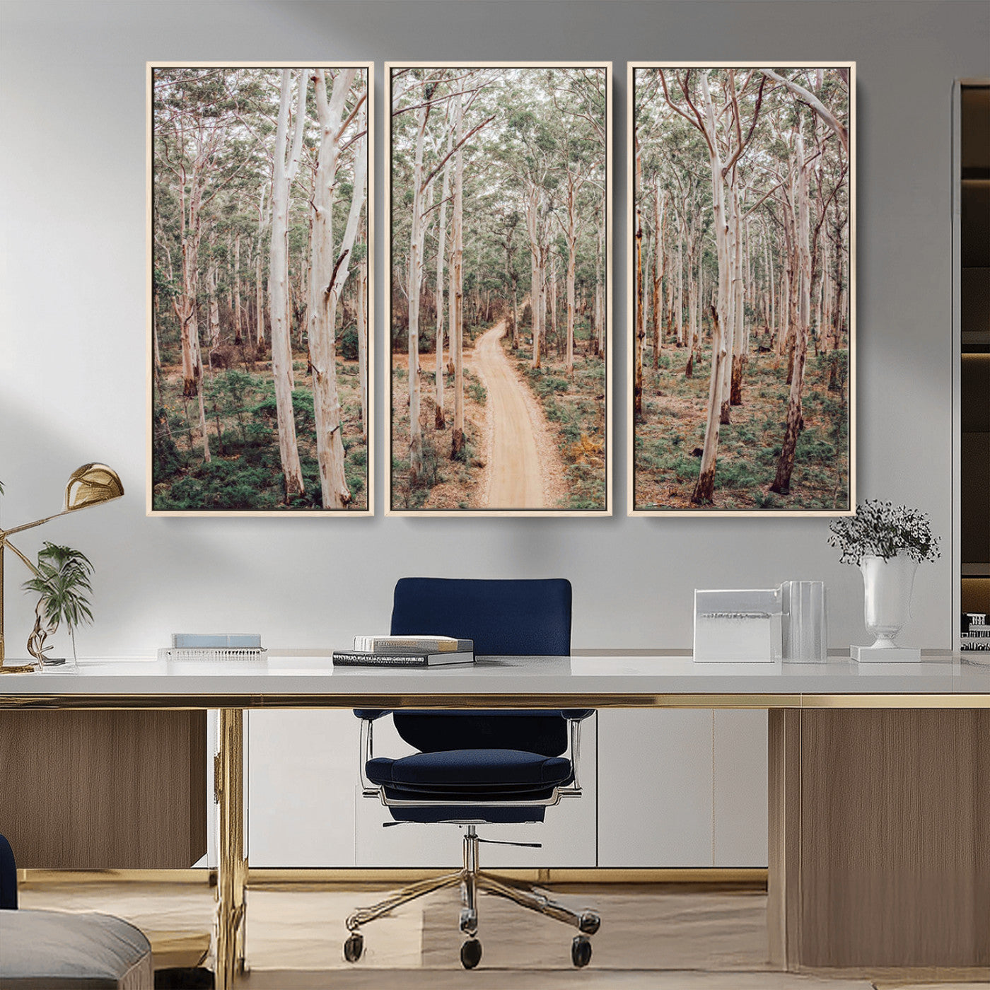 24760563-MGV-CV-36X24-Forest Wall Art – Tranquil Woodland Path Canvas Print, Scenic Nature Photography Decor for Bedroom, Living Room, Office, Cabin or