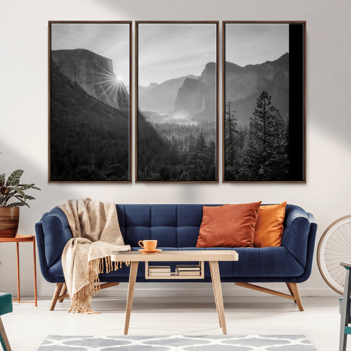39278955-MGV-CV-36X24-Yosemite Valley Wall Art Canvas Print, Framed El Capitan Art Picture Print, Misty Mountain Perfect Modern Rustic Decor Artwork