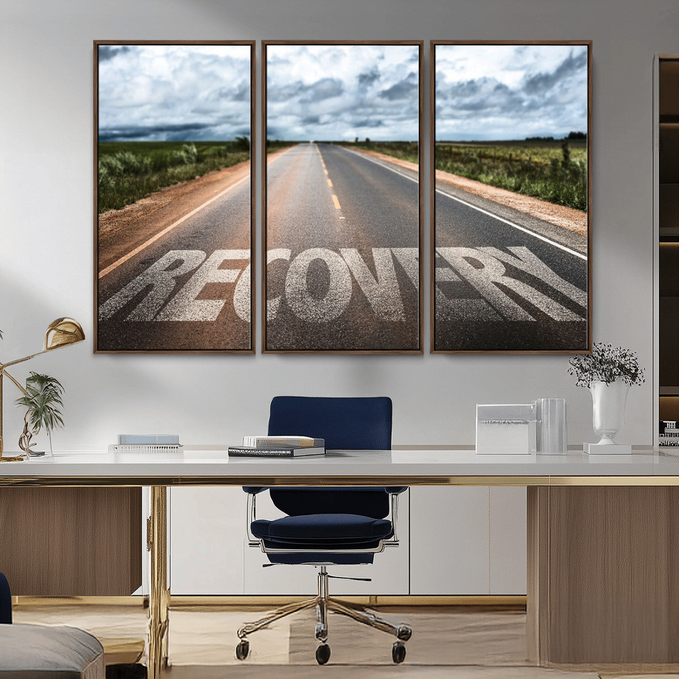 50743-MGV-CV-36X24-Healing Road Wall Art – Motivational Highway Canvas Print, Inspirational Journey Decor for Office, Gym or Living Room