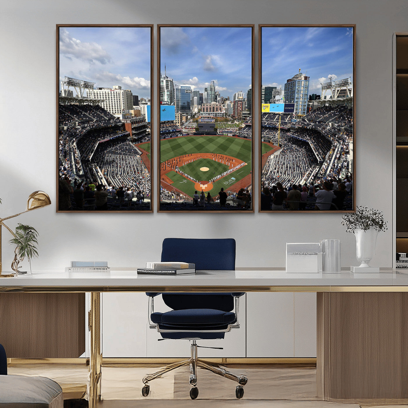 87122-MGV-CV-36X24-Petco Park Field Wall Art Canvas Print, Framed San Diego Stadium Art Picture Print, Petco Park Stadium Perfect Sport Room Decor