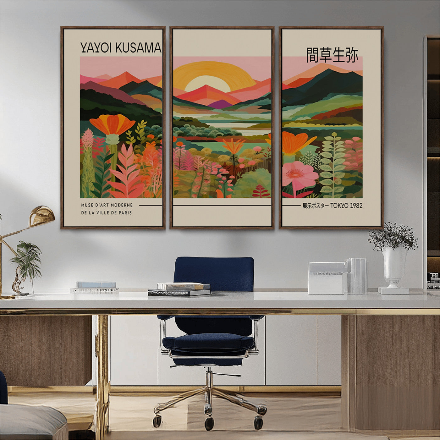 17753-MGV-CV-36X24-Floral Sunset Landscape Wall Art – Panoramic Nature Canvas Print, Vibrant Botanical Artwork for Living Room, Bedroom, Office, or