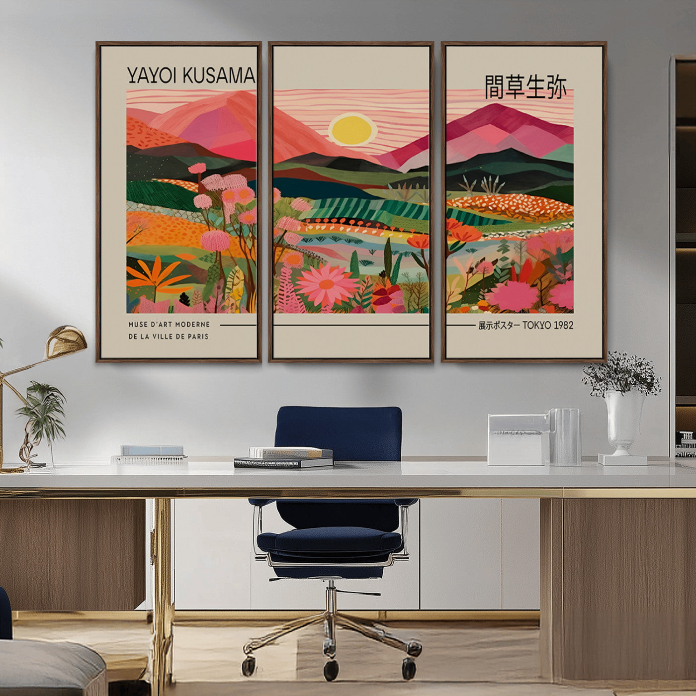 18304-MGV-CV-36X24-Sunset Mountain Landscape Wall Art – Panoramic Abstract Nature Canvas Print, Vibrant Wall Decor for Living Room, Bedroom, Office,