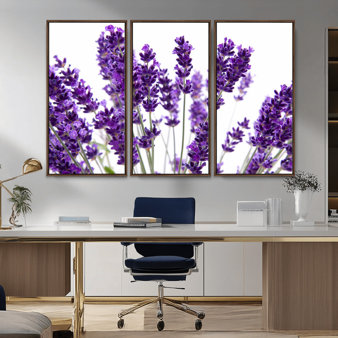 76859-MGV-CV-36X24-Lavender Flower Wall Art – Botanical Canvas Print Featuring Purple Floral Bouquet, Nature Inspired Artwork for Living Room,
