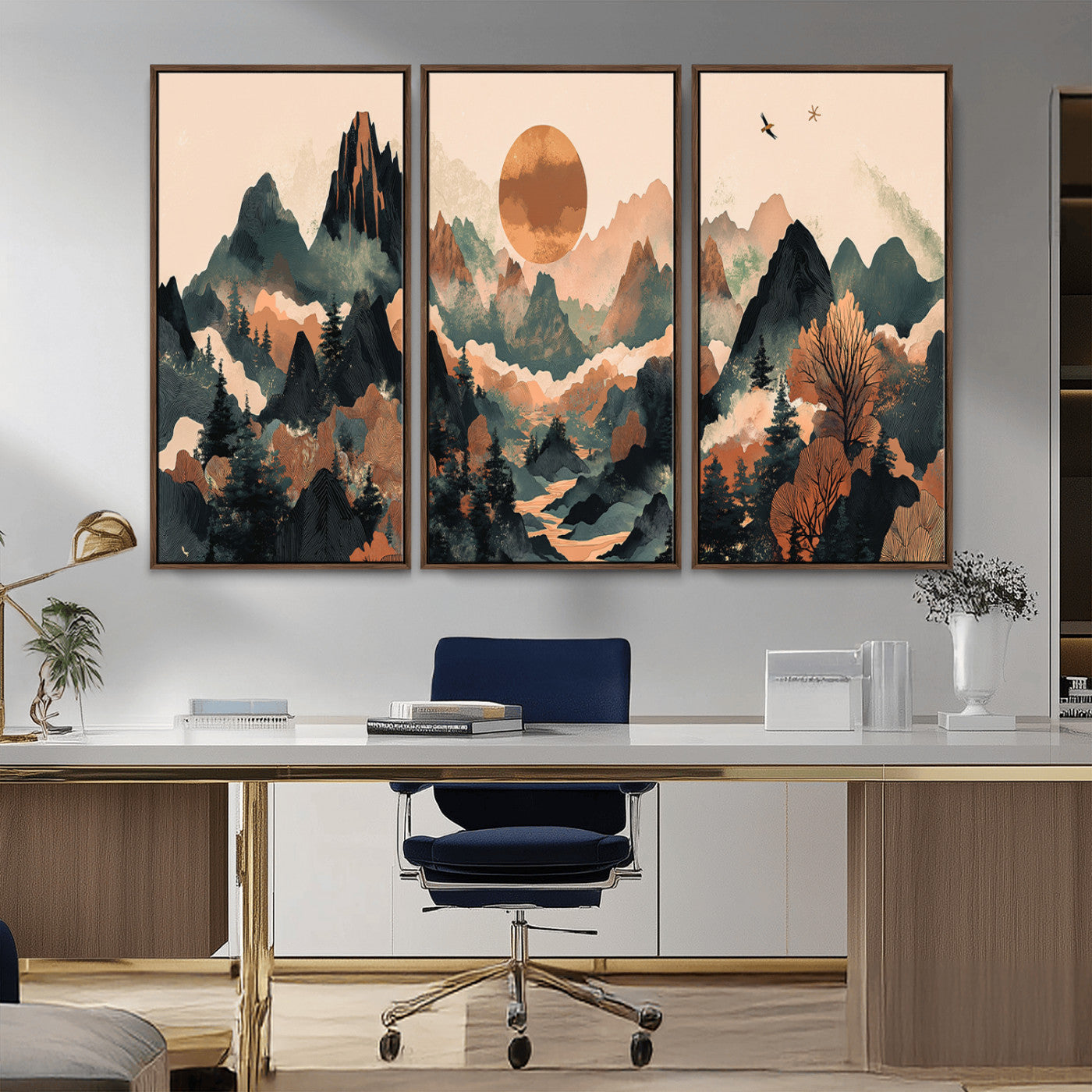 46509506-MGV-CV-36X24-Mountain Wall Art – Sunset Canvas Print, Nature Inspired Artwork, Scenic Wall Decor for Living Room, Bedroom, Office