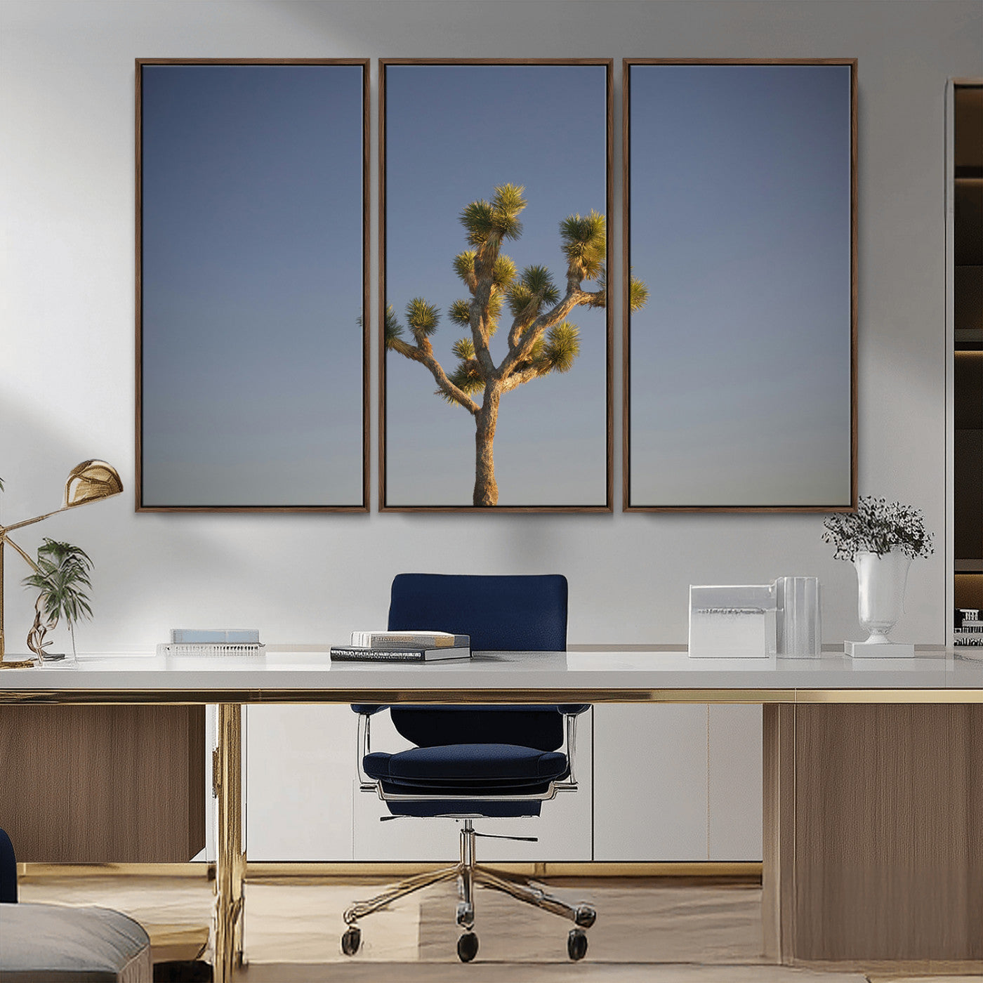 54552043-MGV-CV-36X24-Joshua Tree Art Wall Art Canvas Print, Framed Desert Landscape Art Picture Print, Southwestern Nature Perfect Southwestern Boho