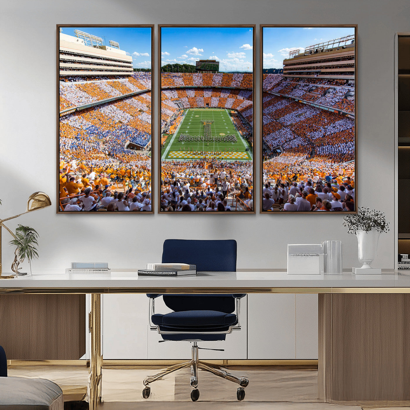 77097951-MGV-CV-36X24-Neyland Stadium Wall Art – Panoramic Tennessee Volunteers Football Field Canvas Print, Game Day Decor for Office, Man Cave, Living