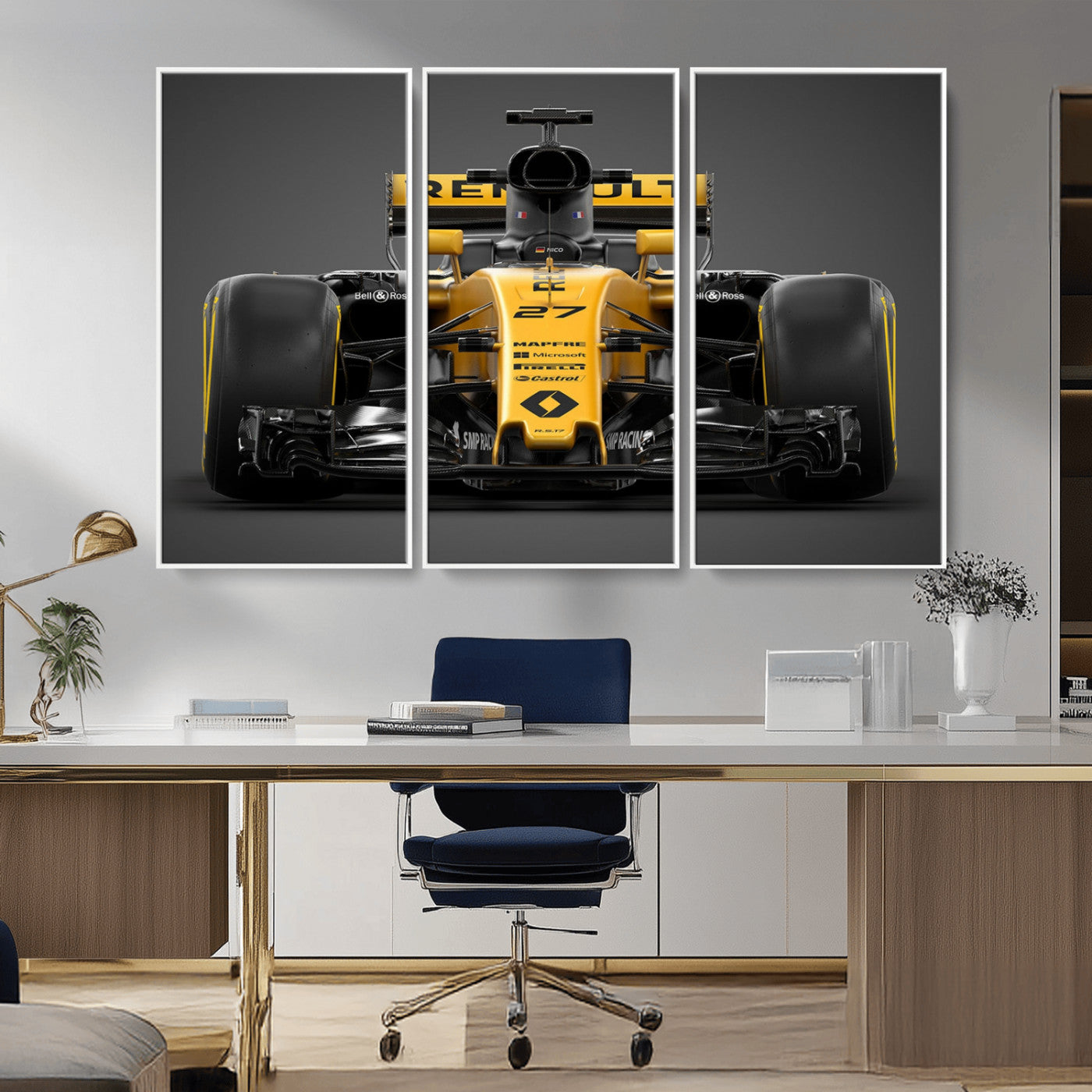 62882-MGV-CV-36X24-Renault F1 Racing Car Print - High-Performance Formula 1 Motorsport Wall Art, Perfect Gift for Racing Fans and Car Enthusiasts