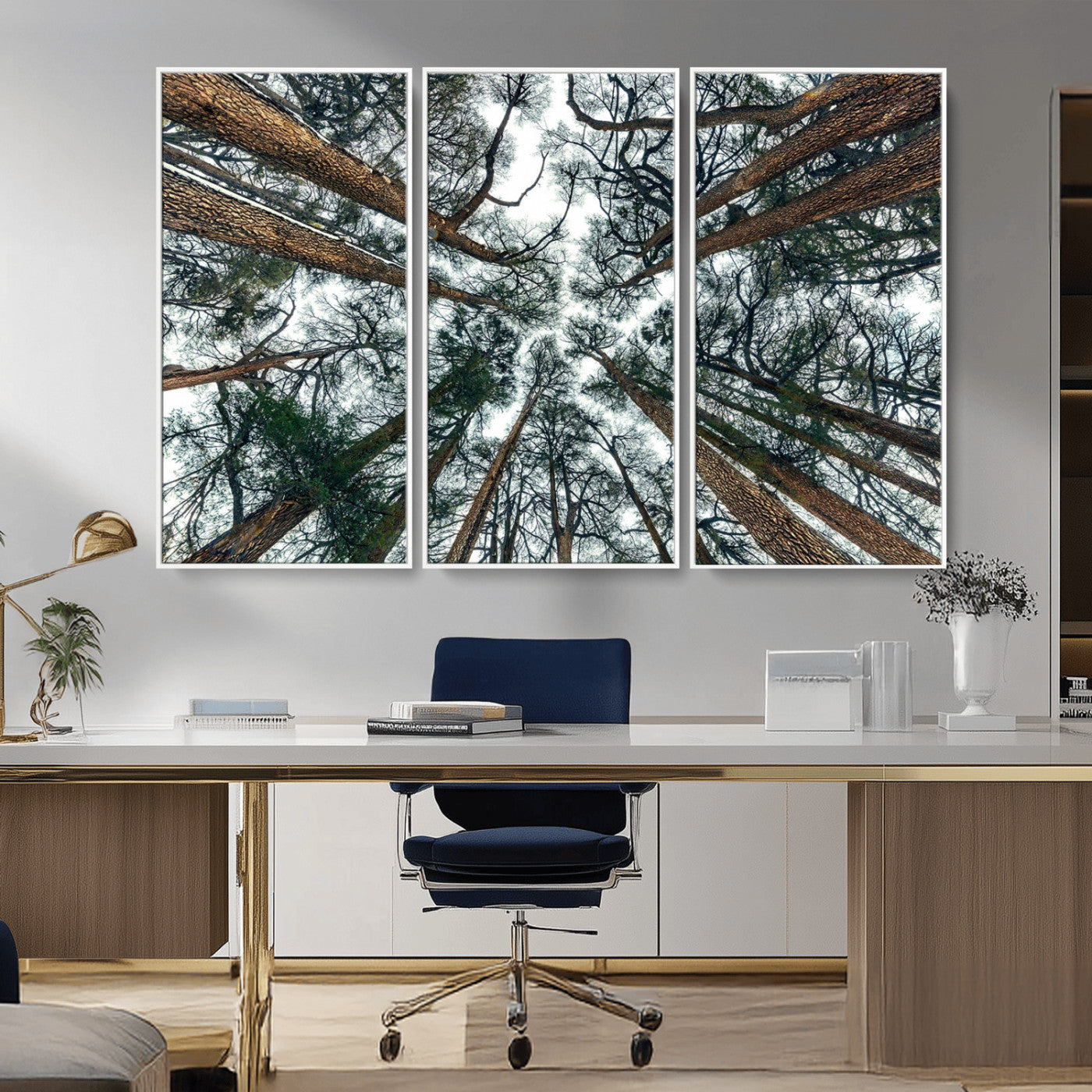 18790-MGV-CV-36X24-Pine Canopy Wall Art – Panoramic View of Towering Pines Canvas Print, Nature-Inspired Decor for Office, Cabin or Living Room