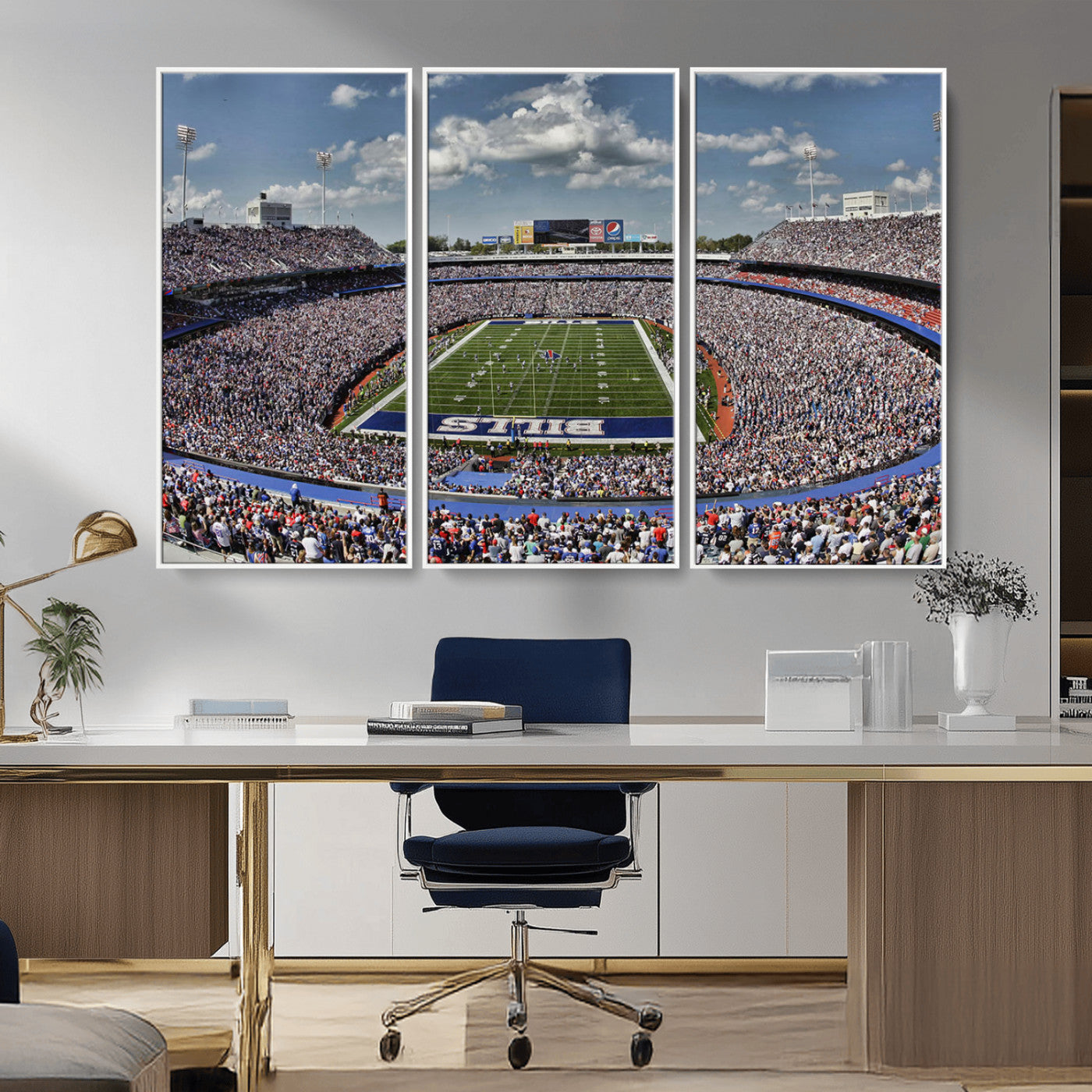 76491-MGV-CV-36X24-Buffalo Bills Stadium Wall Art Canvas Print, Framed Bills Stadium Art Picture Print, Highmark Stadium Perfect Sport Room Decor