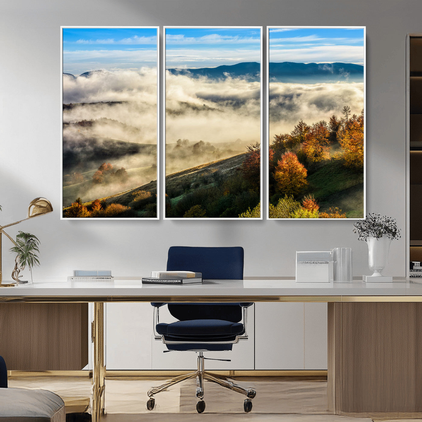 21551192-MGV-CV-36X24-Landscape Wall Art – Autumn Mountain View Canvas Print, Scenic Nature Photography Decor for Bedroom, Living Room, Office, Cabin or