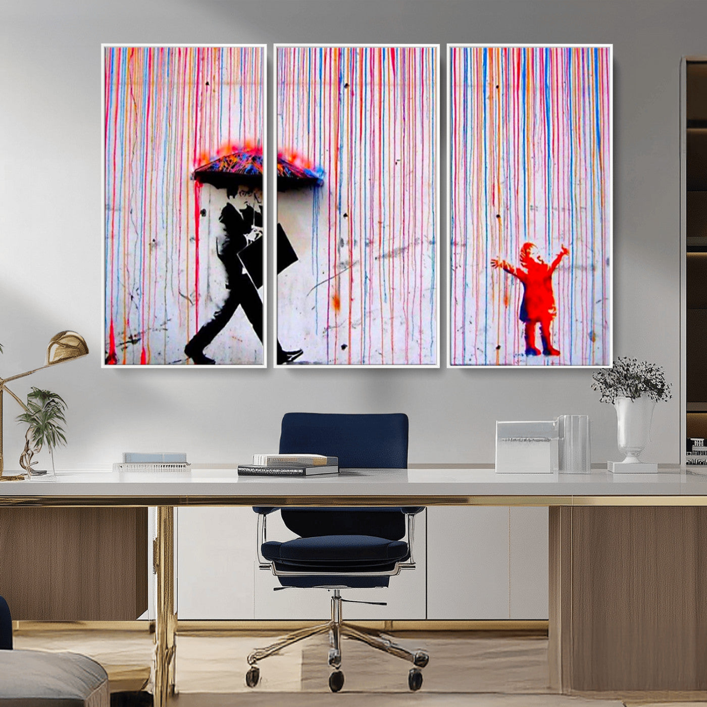 69505-MGV-CV-36X24-Graffiti Girl Wall Art Canvas Print, Framed Urban Contrast Art Picture Print, Vibrant Graffiti Perfect Urban Pop Decor Artwork