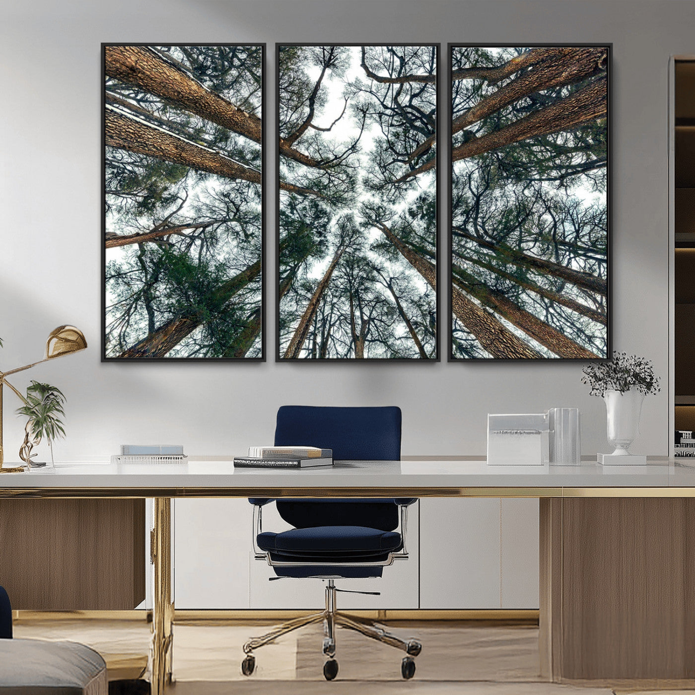 18790-MGV-CV-36X24-Pine Canopy Wall Art – Panoramic View of Towering Pines Canvas Print, Nature-Inspired Decor for Office, Cabin or Living Room