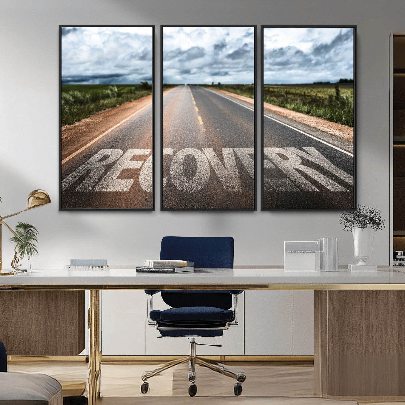 50743-MGV-CV-36X24-Healing Road Wall Art – Motivational Highway Canvas Print, Inspirational Journey Decor for Office, Gym or Living Room