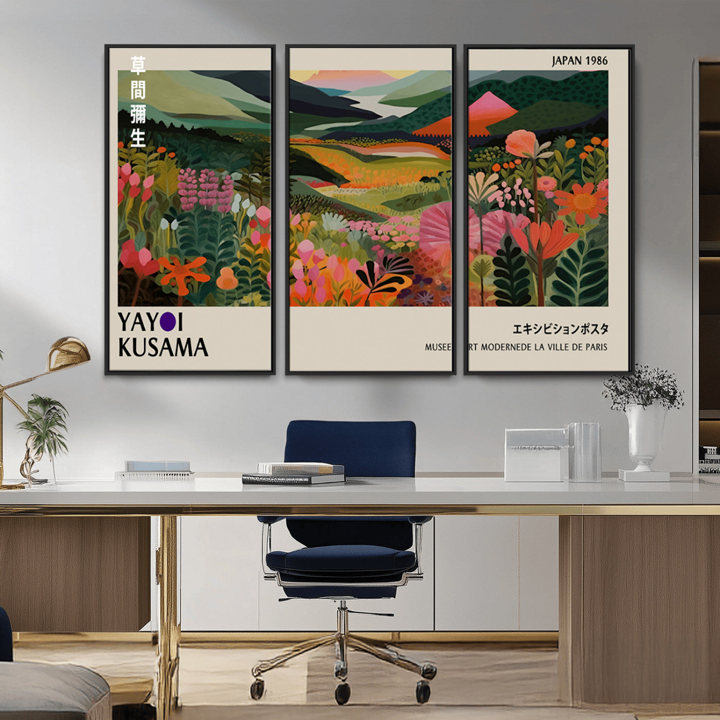 75719-MGV-CV-36X24-Botanical Mountain Valley Wall Art – Panoramic Nature Canvas Print, Vibrant Floral Field Artwork for Living Room, Bedroom, Office,