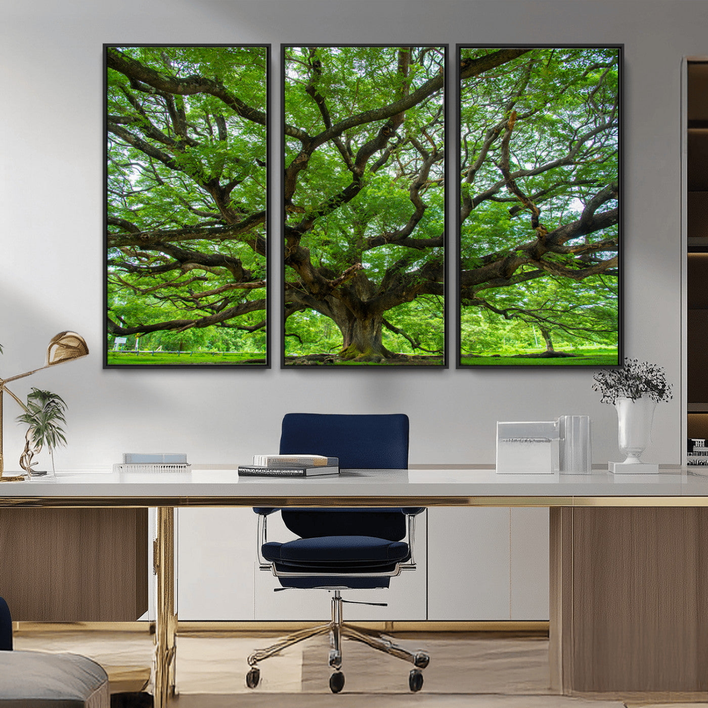 49375306-MGV-CV-36X24-Ancient Tree Wall Art Canvas Print, Framed Sprawling Branches Art Picture Print, Gnarling Tree Perfect Earthy Natural Decor