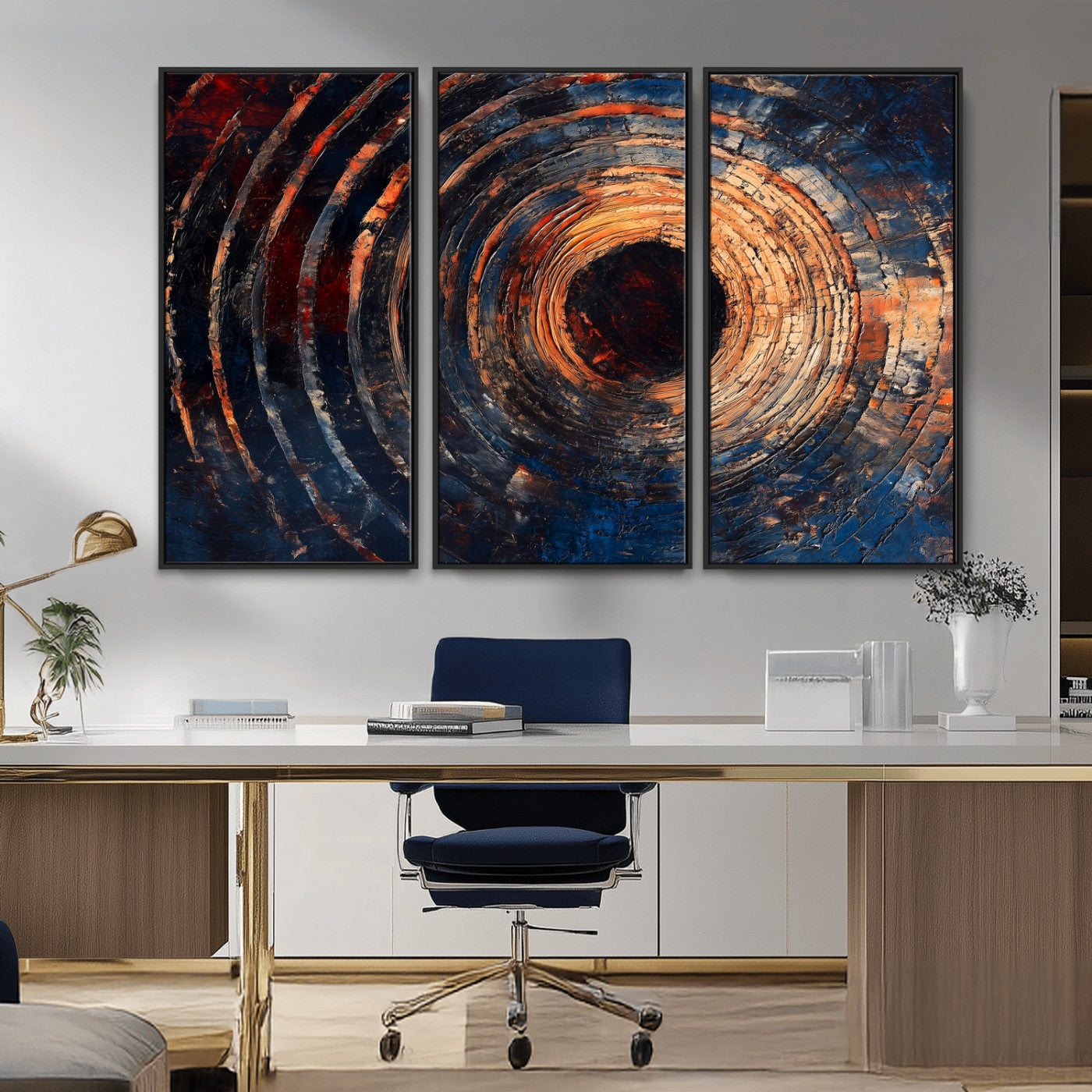 10017879-MGV-CV-36X24-Wood Tree Ring Wall Art Canvas Print, Framed Natural Wood Art Picture Print, Rustic Tree Slice Perfect Rustic Decor Artwork