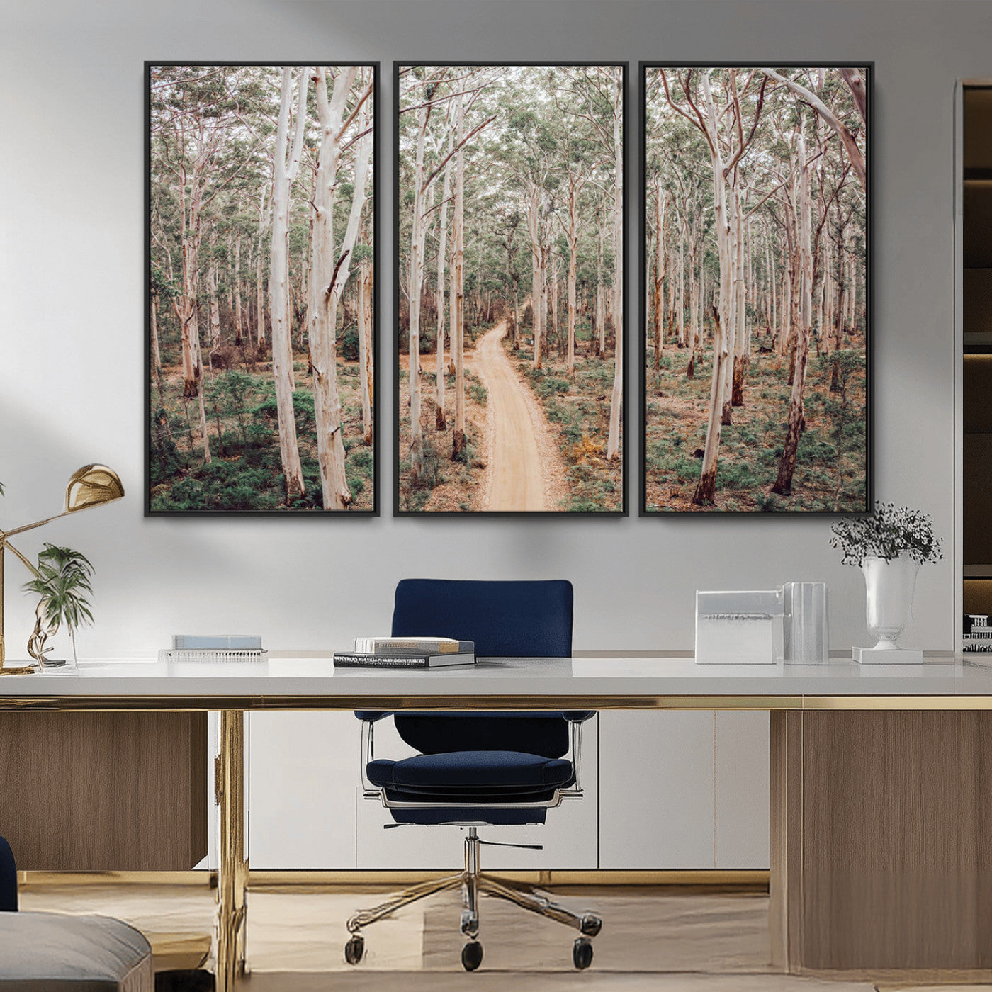 24760563-MGV-CV-36X24-Forest Wall Art – Tranquil Woodland Path Canvas Print, Scenic Nature Photography Decor for Bedroom, Living Room, Office, Cabin or