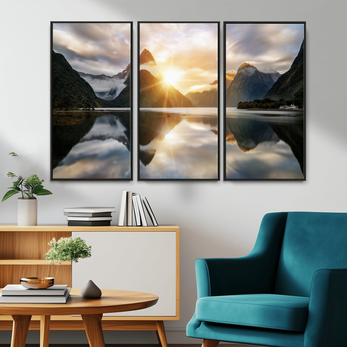 78842-MGV-CV-36X24-Sunrise Mountain Reflection Wall Art – Stunning Nature Landscape Canvas Print for Home, Office, Living Room or Relaxing Space