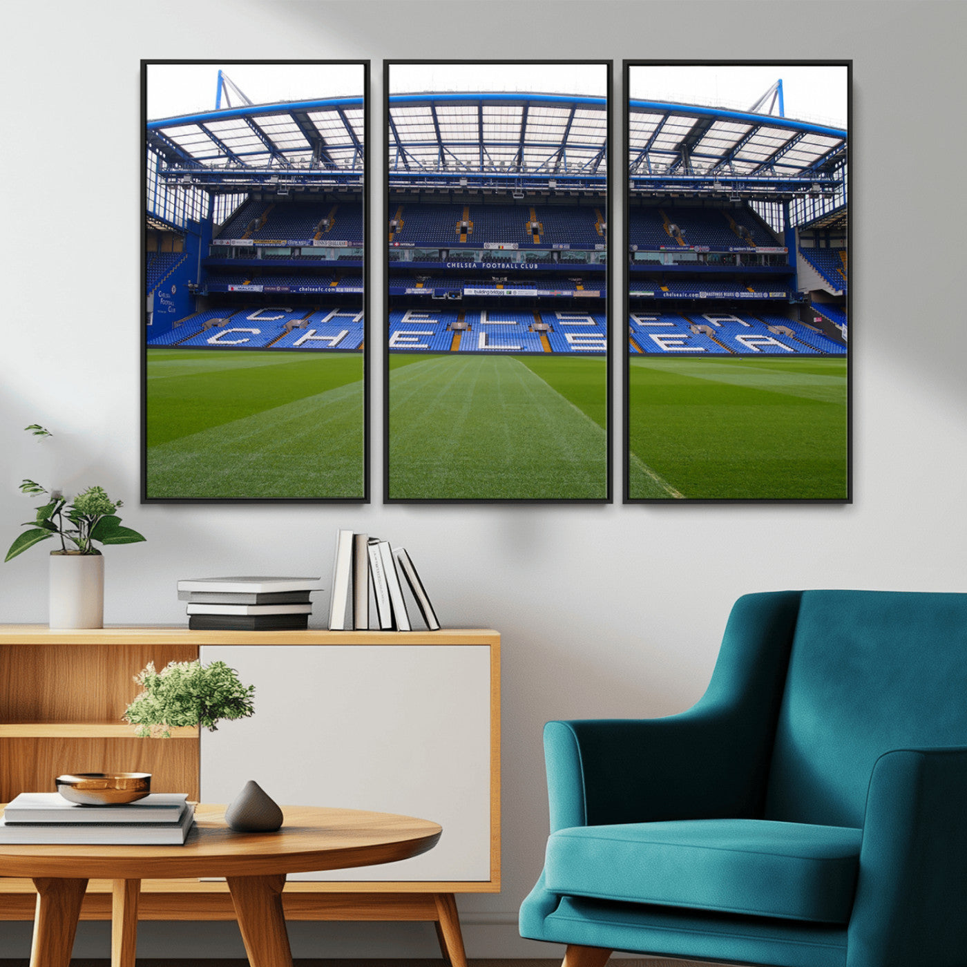 59508-MGV-CV-36X24-Chelsea Stadium Wall Art – Stamford Bridge Football Arena Canvas Print, Iconic Soccer Artwork for Living Room, Office, Game Room