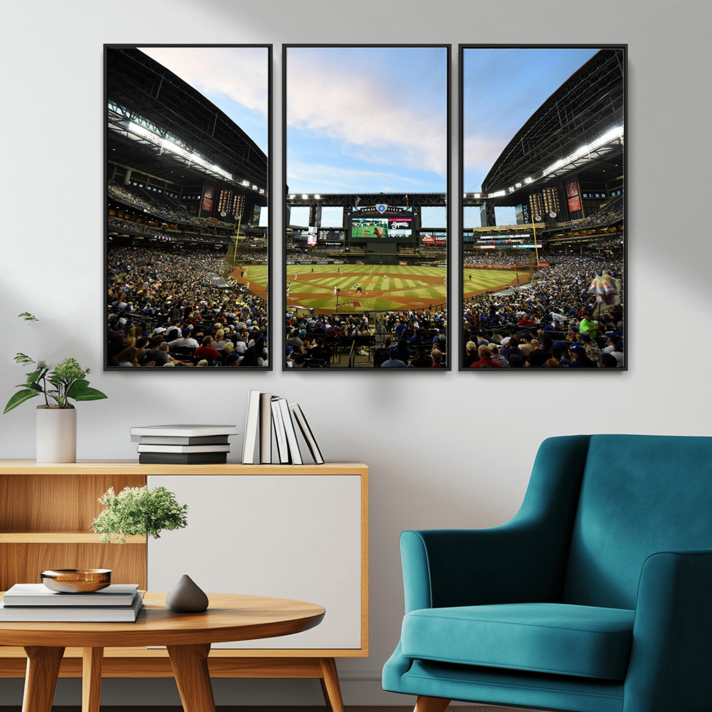 92672-MGV-CV-36X24-Chase Field Stadium Wall Art Canvas Print, Framed Arizona Stadium Art Picture Print, Chase Stadium Perfect Sports Room Decor