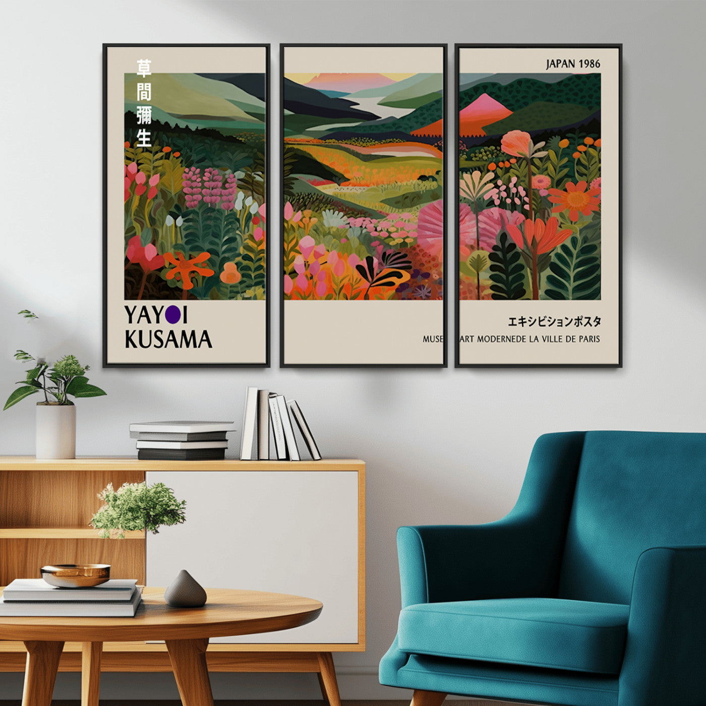 75719-MGV-CV-36X24-Botanical Mountain Valley Wall Art – Panoramic Nature Canvas Print, Vibrant Floral Field Artwork for Living Room, Bedroom, Office,