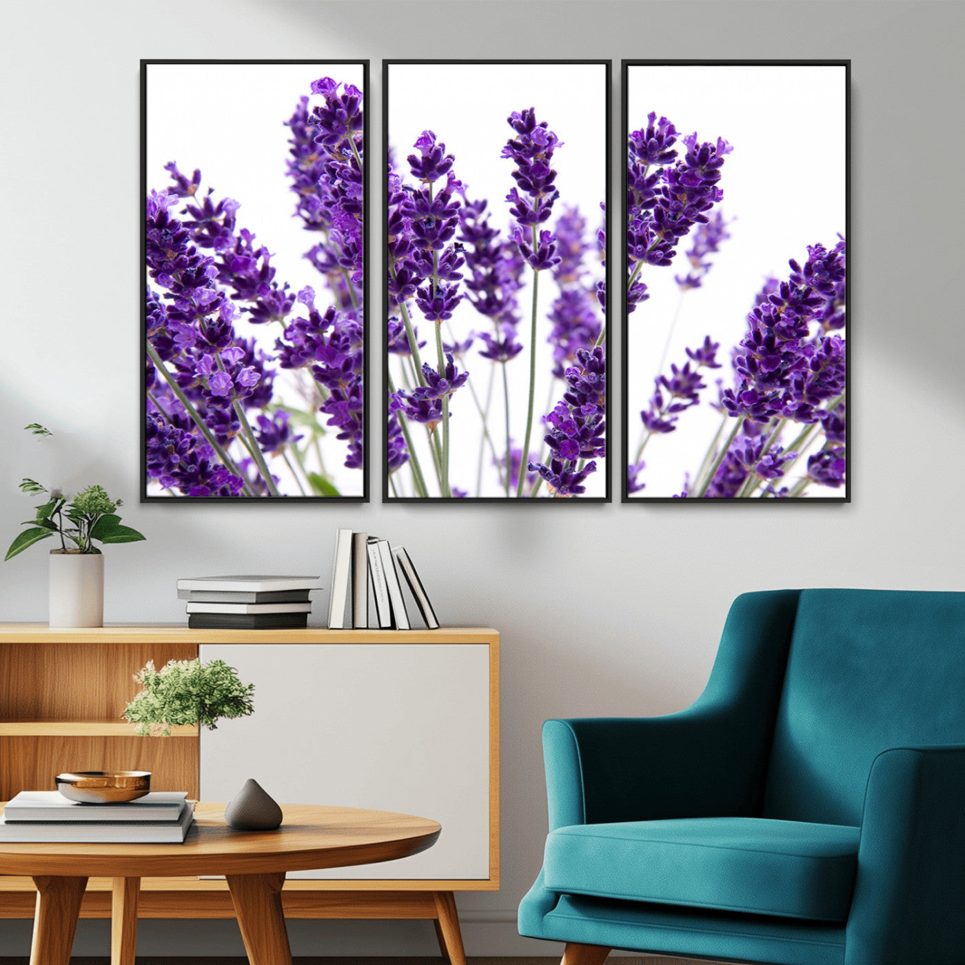 76859-MGV-CV-36X24-Lavender Flower Wall Art – Botanical Canvas Print Featuring Purple Floral Bouquet, Nature Inspired Artwork for Living Room,
