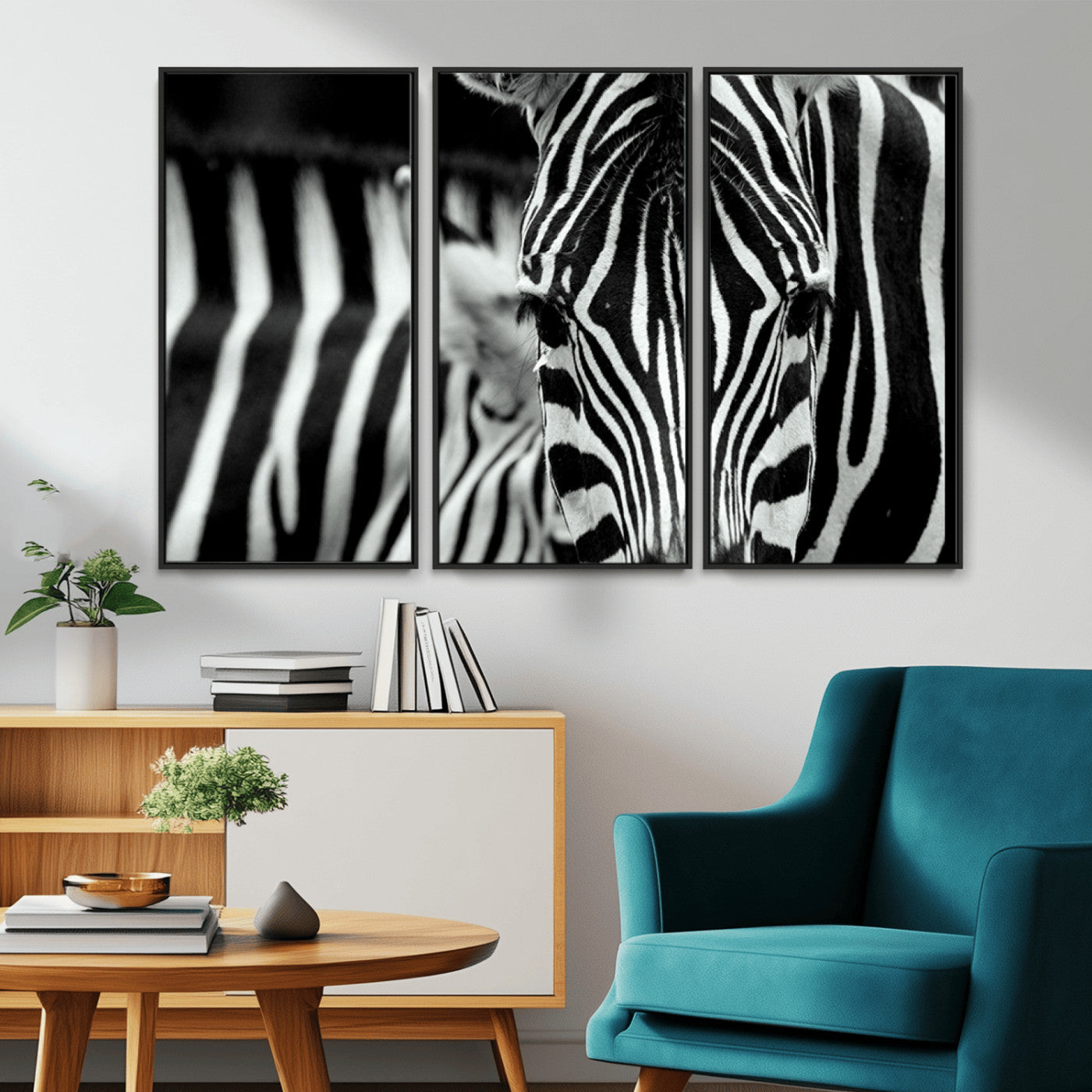 43631-MGV-CV-36X24-Black and White Zebra Wall Art – Modern Animal Print Canvas Artwork for Living Room, Bedroom, or Office Decor