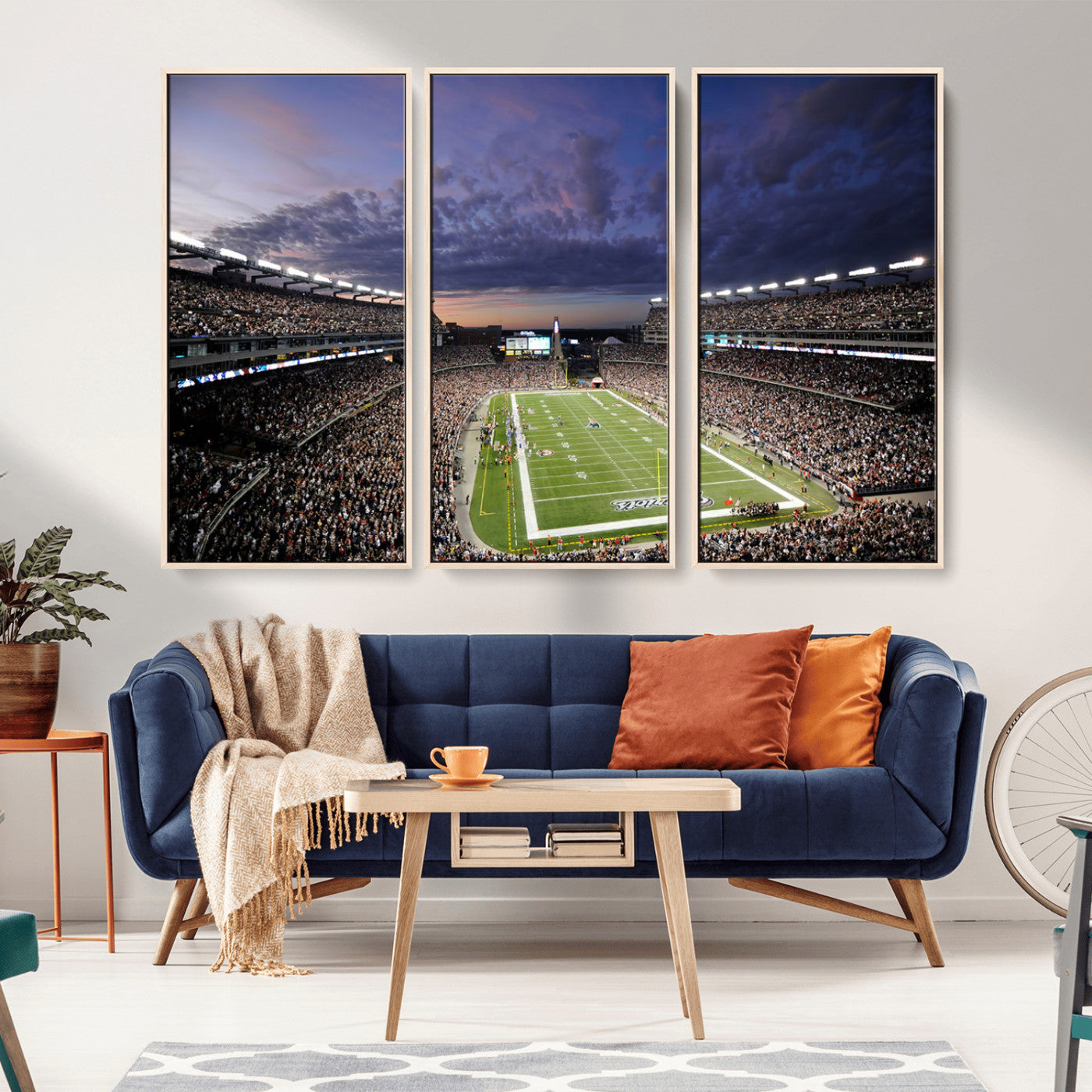 52712-MGV-CV-36X24-Gillette Stadium Field Wall Art Canvas Print, Framed Massachusetts Stadium Art Picture Print, Gillette Stadium Perfect Sport Room