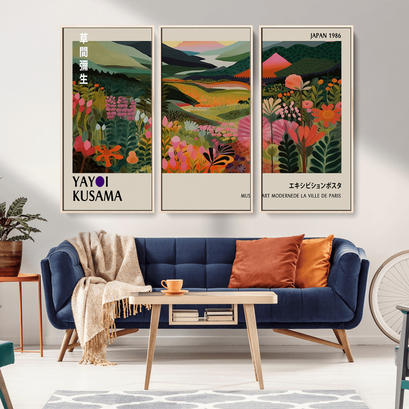 75719-MGV-CV-36X24-Botanical Mountain Valley Wall Art – Panoramic Nature Canvas Print, Vibrant Floral Field Artwork for Living Room, Bedroom, Office,