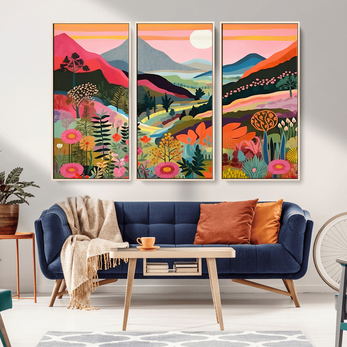 61376-MGV-CV-36X24-Floral Valley Wall Art – Panoramic Mountain Landscape Canvas Print, Vibrant Nature Decor for Living Room, Office, or Bedroom