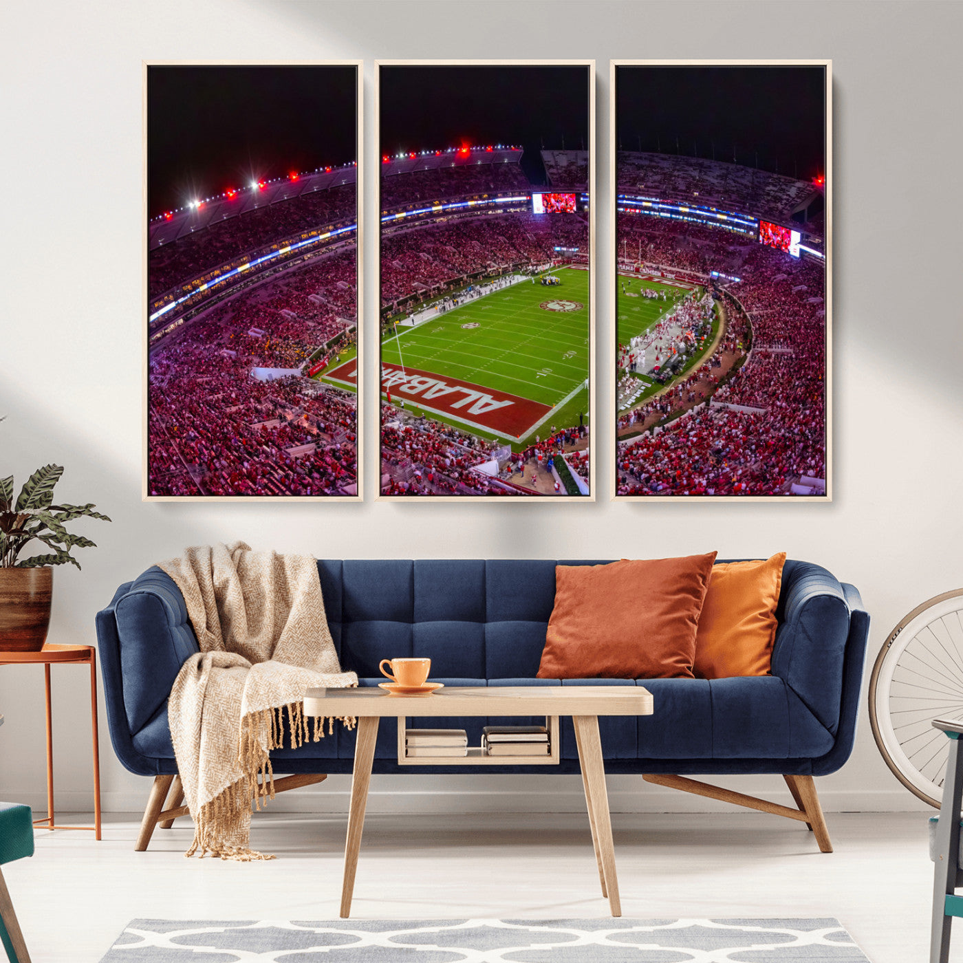 11343-MGV-CV-36X24-Bryant-Denny Stadium Wall Art – Panoramic Alabama Crimson Tide Football Field Canvas Print, Game Day Decor for Office, Man Cave or